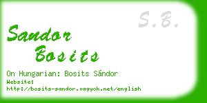 sandor bosits business card