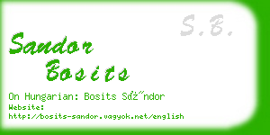 sandor bosits business card